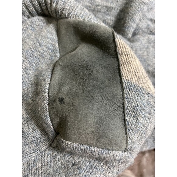 Vtg Glenhusky Of Scotland Mens Pure Wool Shetland Sweater XL Suede Patches - Picture 9 of 11